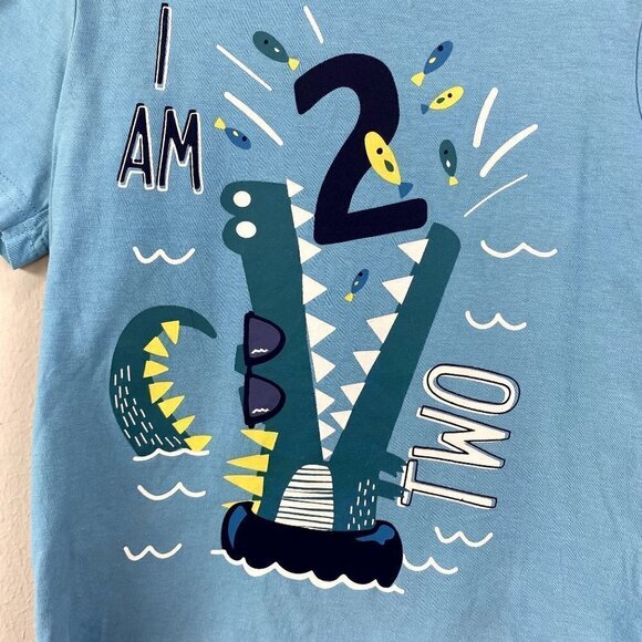 Tu Blue Alligator Birthday 2 Tee 2-3 - Picture 3 of 6